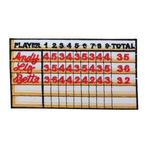 ID 1482 Golf Score Card Patch Scratch Pad Board Embroidered Iron On Applique
