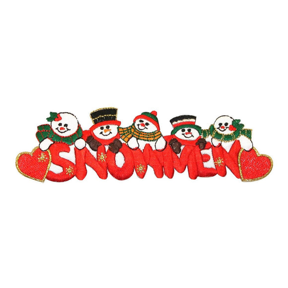 ID 8008 Snowmen Decoration Patch Christmas Winter Embroidered Iron On Applique