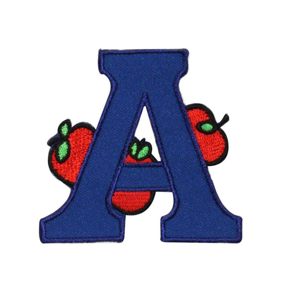 ID 0991 Letter A Apple Patch School Learning Read Embroidered Iron On Applique