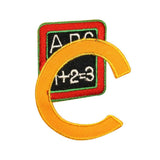 ID 0994A Letter C School Grade Patch Reading Board Embroidered Iron On Applique