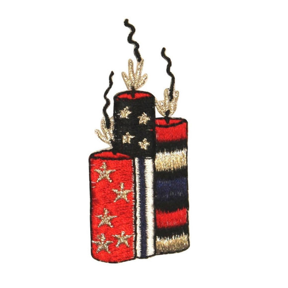 ID 1018 Lit Fireworks Patch 4th of July Celebration Embroidered Iron On Applique