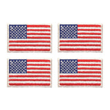 ID 1048 Lot of 4 American Flags Patches Patriotic Embroidered Iron On Applique