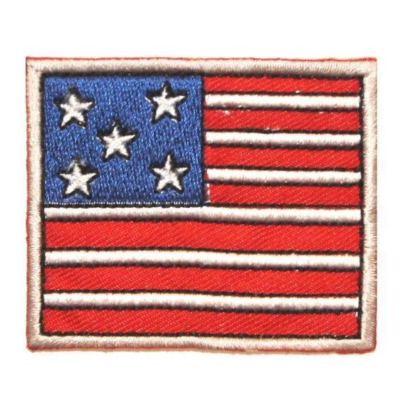 ID 1049 Cartoon American Flag Patch Patriotic Craft Embroidered Iron On Applique