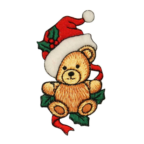 ID 8030 Christmas Teddy Bear Patch Decoration Gift Embroidered Iron On Applique