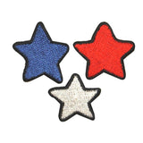 ID 1054ABC Set of 3 Patriotic Star Patches America Embroidered Iron On Applique