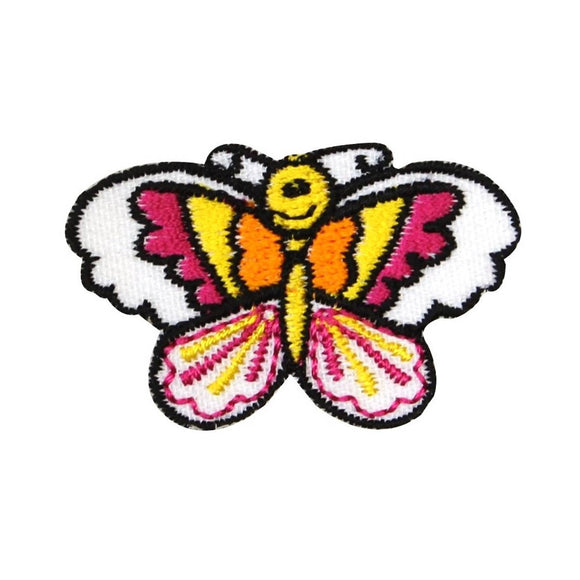 Smiley Butterfly Patch Cute Spring Bug Happy Flying Embroidered Iron On Applique