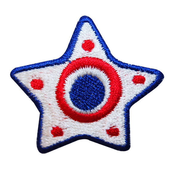 ID 1064A USA Design Star Patch Patriotic Design Embroidered Iron On Applique