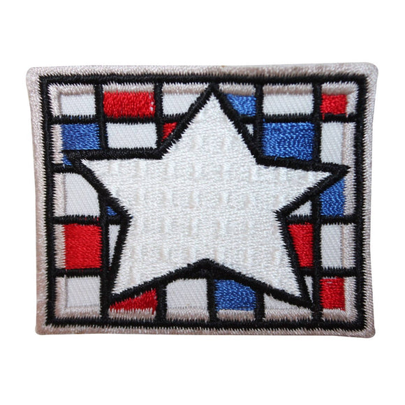 ID 1072B Patriotic Star Badge Patch America Craft Embroidered Iron On Applique