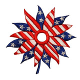 ID 1086X Patriotic Pinwheel Patch Flag Stripe Craft Embroidered Iron On Applique
