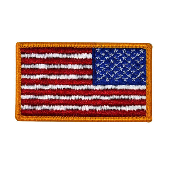 Reverse American Flag Patch USA Military Shoulder Embroidered Iron On Applique
