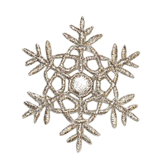 ID 8109 Snowflake Emblem Patch Winter Christmas Ice Embroidered Iron On Applique