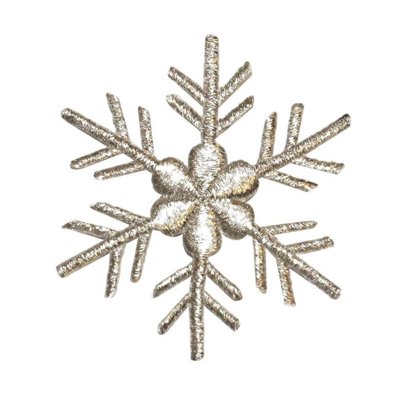 ID 8110 Snowflake Emblem Patch Winter Christmas Ice Embroidered Iron On Applique