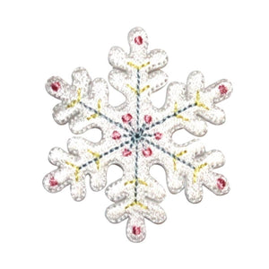 ID 8120 Festive Snowflake Patch Winter Christmas Ice Embroidered IronOn Applique