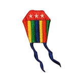 ID 1098B Kid Rainbow Kite Patch Windy Day Activity Embroidered Iron On Applique