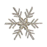 ID 8131 Silver Snowflake Patch Winter Christmas Ice Embroidered Iron On Applique