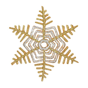 ID 8143 Gold Snowflake Patch Christmas Decoration Embroidered Iron On Applique