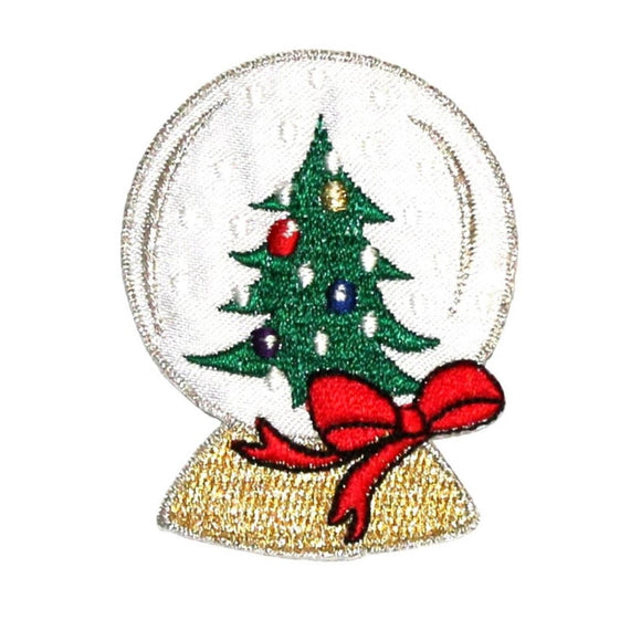 ID 8152A Snow Globe Christmas Tree Patch Decoration Embroidered Iron On Applique