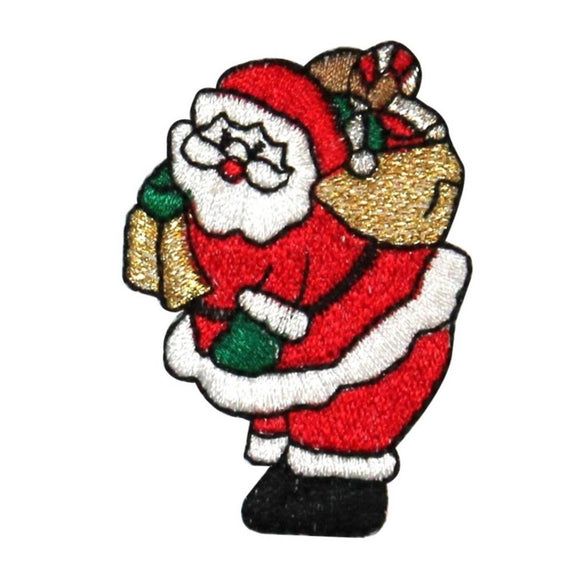 ID 8157B Santa Delivering Christmas Presents Patch Embroidered Iron On Applique