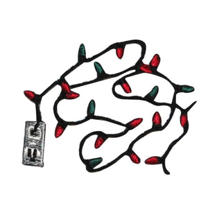 ID 8164 Christmas Tree Lights Patch Decorate String Embroidered Iron On Applique