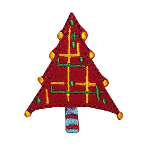 ID 8166A Christmas Tree Craft Patch Decoration Pine Embroidered Iron On Applique