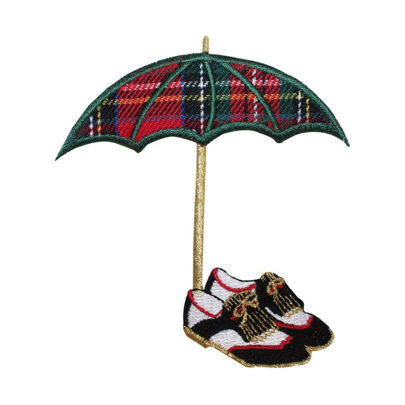 ID 1504 Golf Shoes Umbrella Patch Golfing Accessory Embroidered Iron On Applique