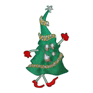 ID 8173B Christmas Tree Character Patch Holiday Embroidered Iron On Applique