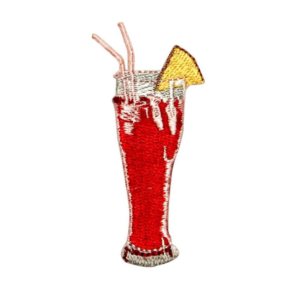 ID 1126 Fruity Cocktail Drink Patch Alcohol Glass Embroidered Iron On Applique