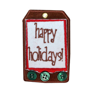 ID 8180B happy Holidays Decoration Patch Christmas Embroidered Iron On Applique