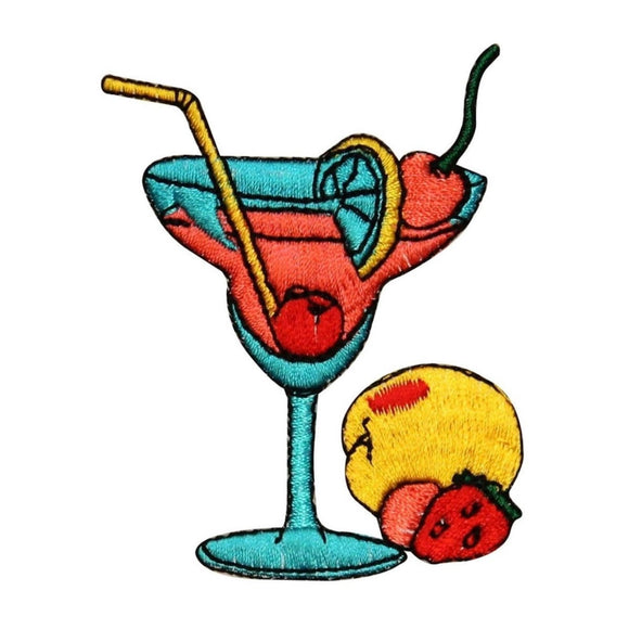 ID 1141 Fruity Cocktail Patch Mixed Drink Margarita Embroidered Iron On Applique