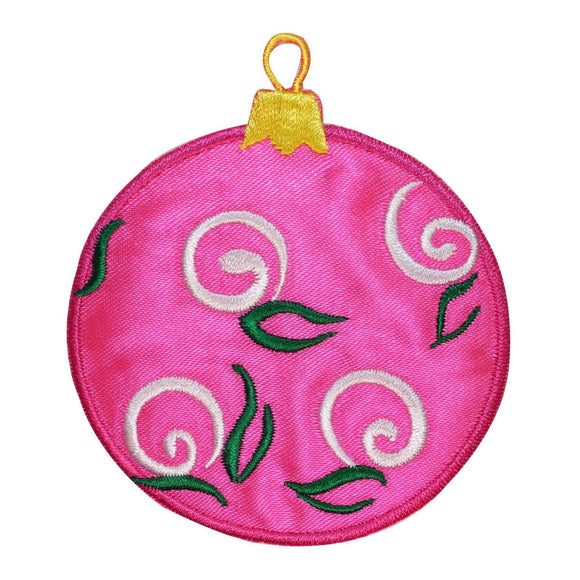 ID 8196C Swirl Christmas Tree Ornament Patch Ball Embroidered Iron On Applique