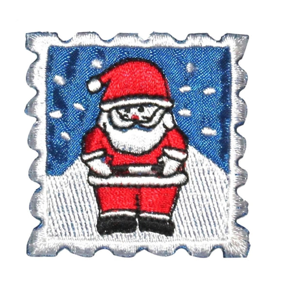 ID 8202C Santa Stamp Patch Christmas Holiday Collect Embroidered IronOn Applique