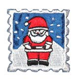 ID 8202C Santa Stamp Patch Christmas Holiday Collect Embroidered IronOn Applique