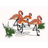 ID 5142 Flamingos Standing In Water Patch Bird Embroidered Iron On Applique