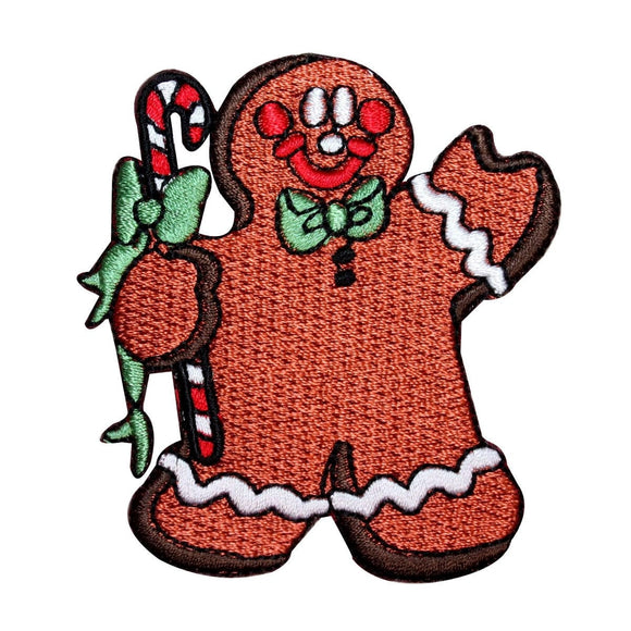 ID 8204A Gingerbread Man Patch Christmas Cookie Embroidered Iron On Applique