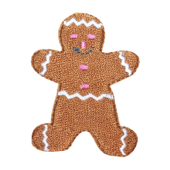ID 8204C Gingerbread Man Patch Christmas Cookie Embroidered Iron On Applique