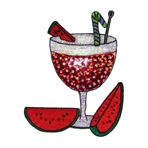 ID 1155 Watermelon Margarita Patch Vacation Fruit Embroidered Iron On Applique