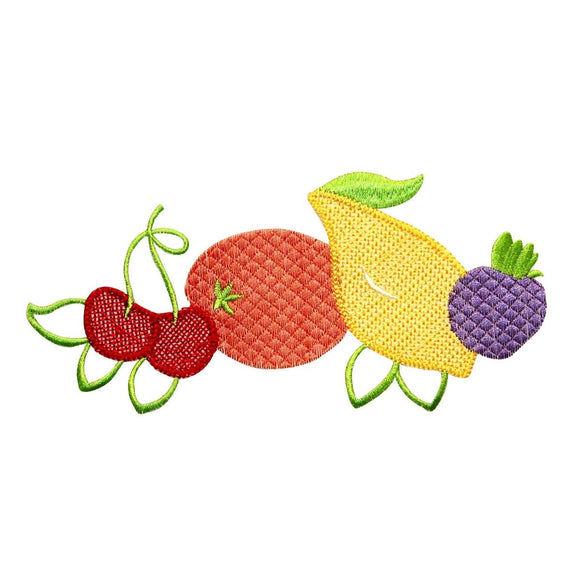 ID 1165 Group of Fruit Patch Summer Picnic Fruits Embroidered Iron On Applique
