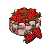 ID 1183A Basket of Strawberries Patch Picking Fruit Embroidered Iron On Applique