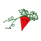 ID 1198 Watermelon Slice On Vine Patch Summer Fruit Embroidered Iron On Applique