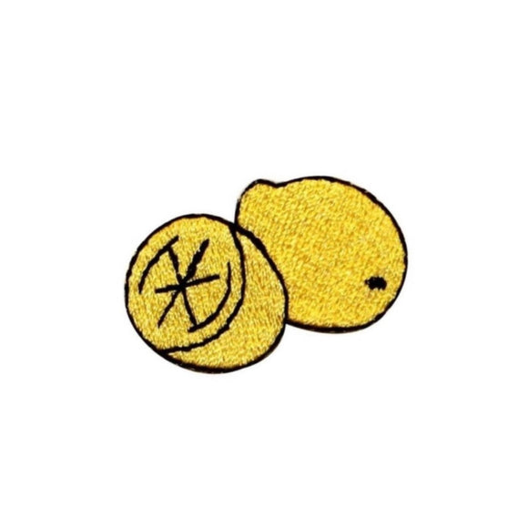 ID 1210C Pair of Lemons Patch Summer Drink Lemonade Embroidered Iron On Applique