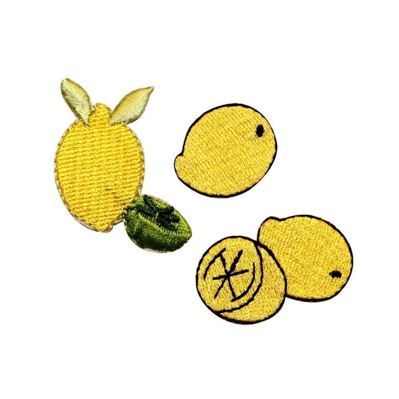 ID 1210ABC Set of 3 Assorted Lemon Patches Lemonade Embroidered Iron On Applique