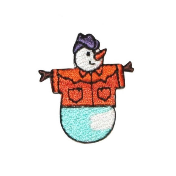ID 8217A Snowman Cowboy Patch Winter Craft Snow Embroidered Iron On Applique