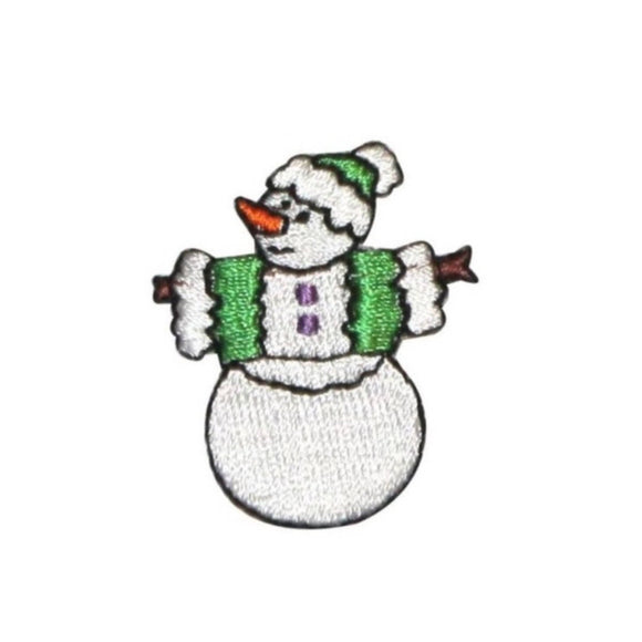 ID 8217B Snowman With Sweater Patch Winter Craft Embroidered Iron On Applique