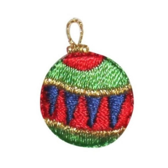ID 8223D Lot of 3 Christmas Tree Ornament Patches Embroidered Iron On Applique
