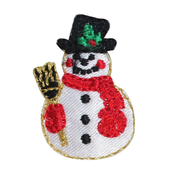 ID 8224D Lot of 3 Frosty Snowman Patch Winter Snow Embroidered Iron On Applique