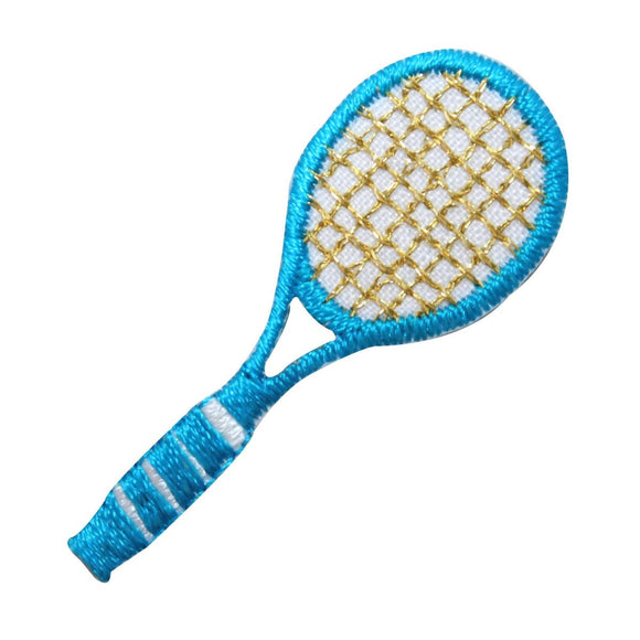 ID 1556 Tennis Racket Patch Teal Racquet Sports Embroidered Iron On Applique