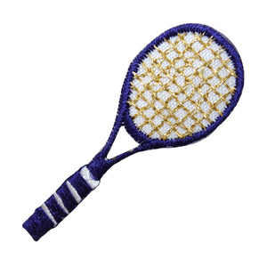 ID 1560 Tennis Racket Patch Purple Racquet Sports Embroidered Iron On Applique