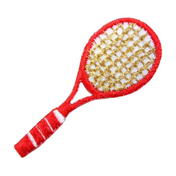 ID 1562 Tennis Racket Patch Red Racquet Sports Embroidered Iron On Applique