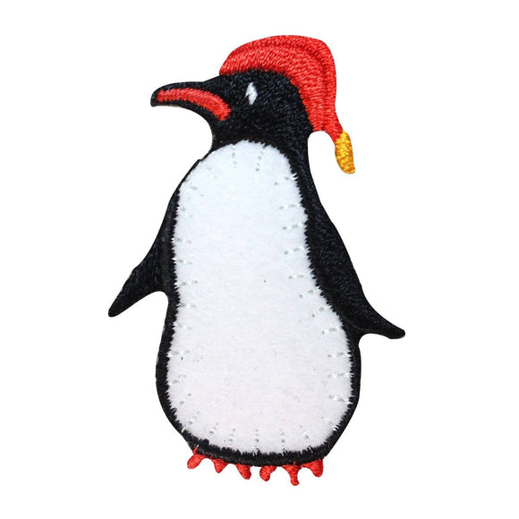 ID 8228C Penguin With Stocking Cap Patch Winter Bird Embroidered IronOn Applique