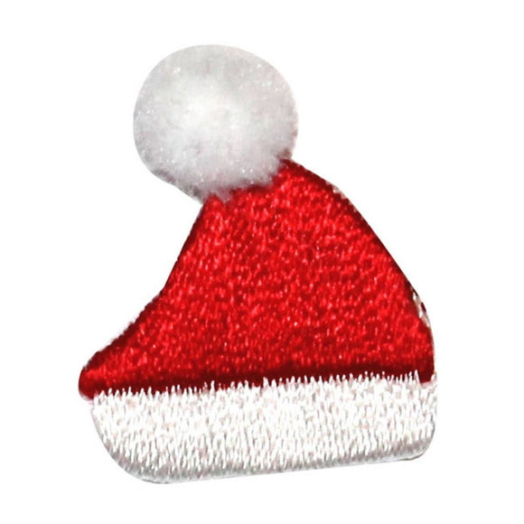 ID 8230 Lot of 3 Fuzzy Santa Hat Patch Christmas Embroidered Iron On Applique